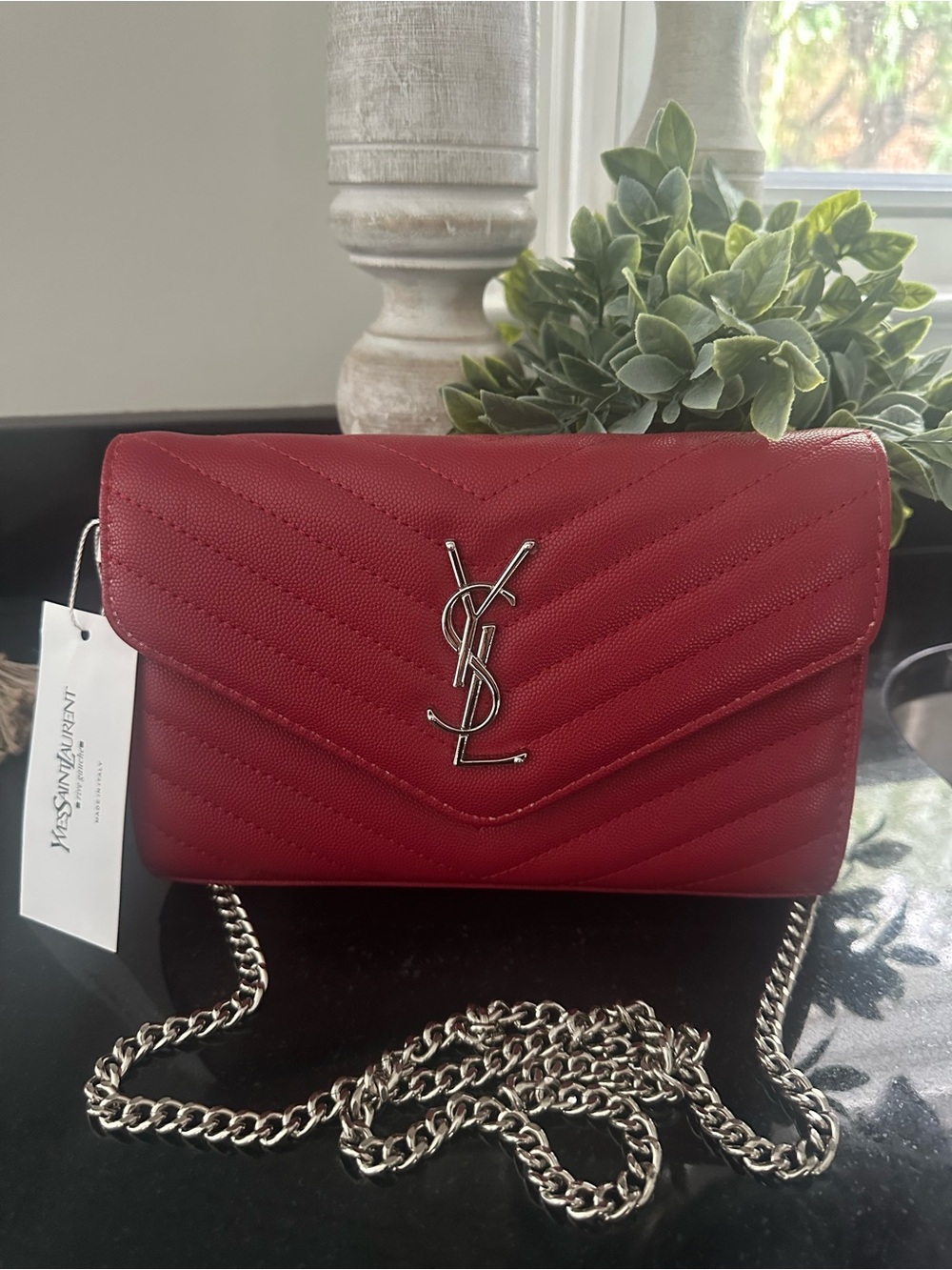 Crossbody long silver chain bag clutch purse NEW